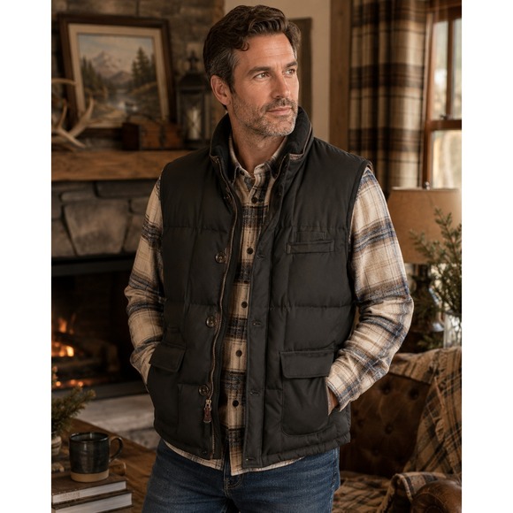Daniel Cremieux Other - Daniel Cremieux Collection Mens Down Puffer Vest Black Quilted Full Zip Button M